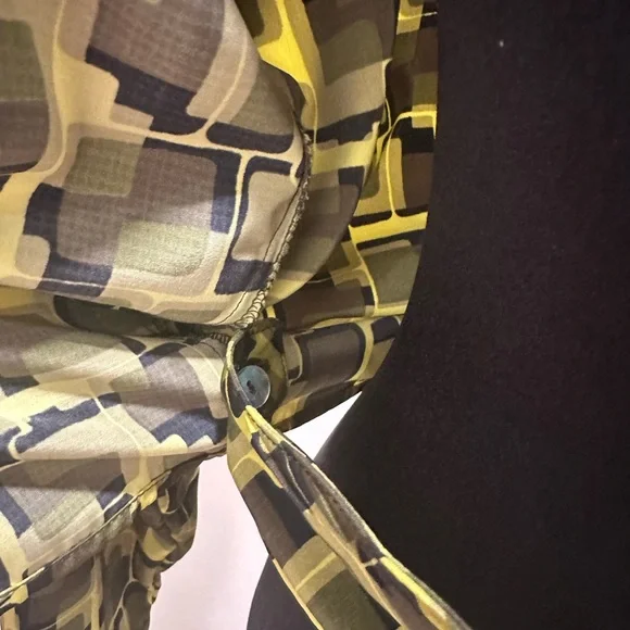 Vintage Geometric Wrap Blouse - Lime and Black Size Large - Picture 7 of 9